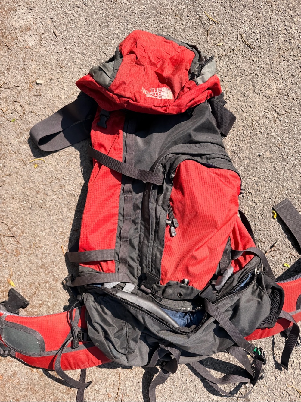 The North Face Red and Gray Outdoor Backpack
